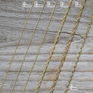 Solid 9ct Yellow Gold Chain, Curb Chain, Belcher Chain, Rope Chain, DIY Necklace, Chain Necklace image 5