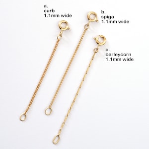 Solid 18ct Yellow Gold Chain Extender, Curb Chain Extender, 2 inches Chain Necklace Extender, Bracelet Extender