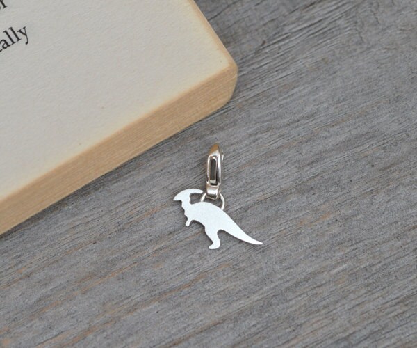Parasaurolophus Dinosaur Earring Studs Handmade in Sterling Silver