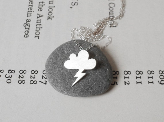 Lightning Cloud Necklace in Silver Silver Lightning Cloud - Etsy
