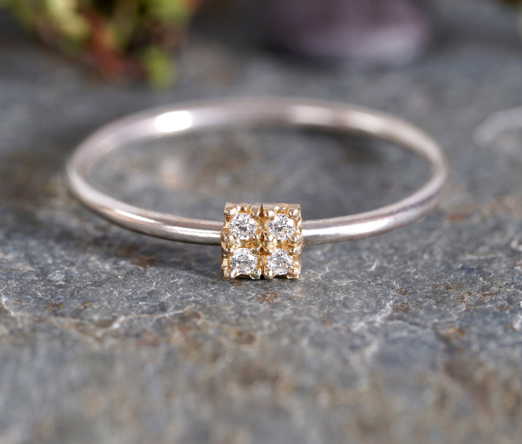 Four square diamond best sale ring
