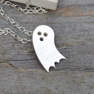 Ghost Necklace in Sterling Silver, Halloween Necklace