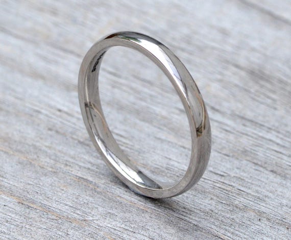 Platinum Wedding Band: Heavy Domed Comfort Fit Ring, 2mm or 3mm Wide