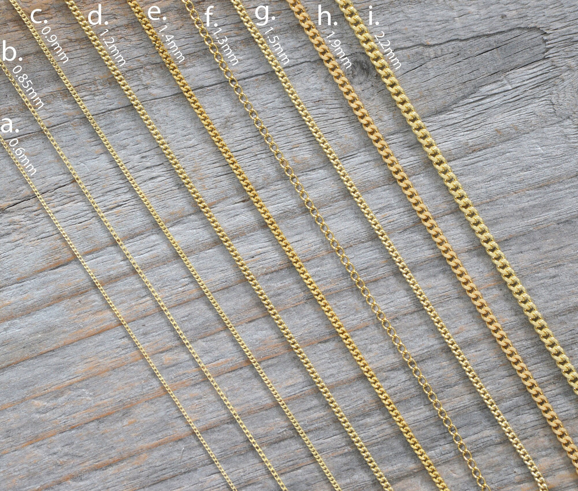 Curb Chain in 9ct Yellow Gold, Yellow 