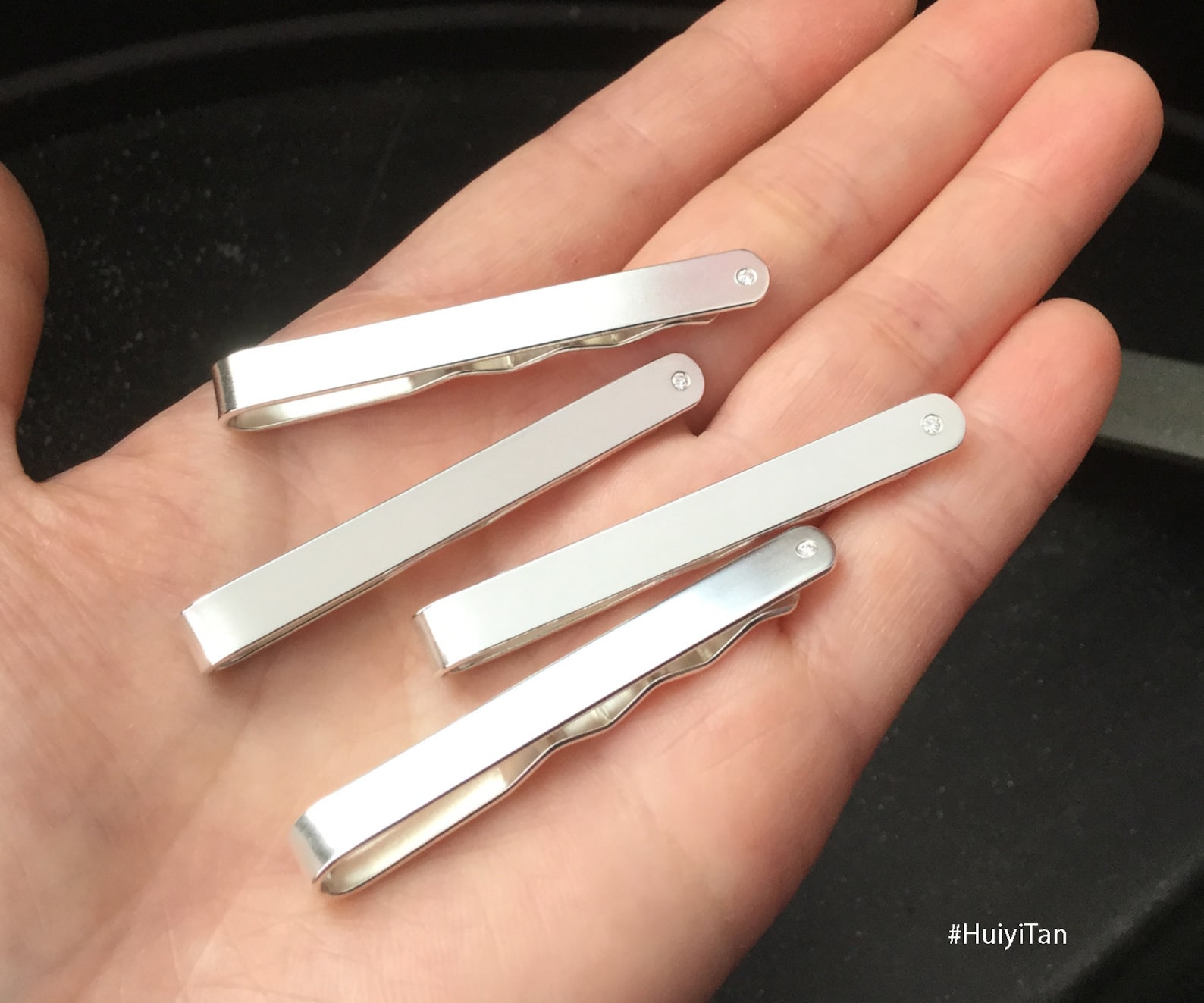 Diamond Tie Slide Diamond Tie Clip Diamond Jewelry for Him Etsy