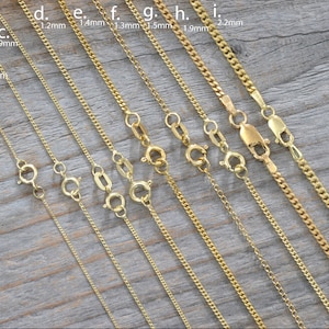 Curb Chain in 9ct Yellow Gold, Yellow Gold Chain, Yellow Gold Chain Necklace, DIY Necklace image 4