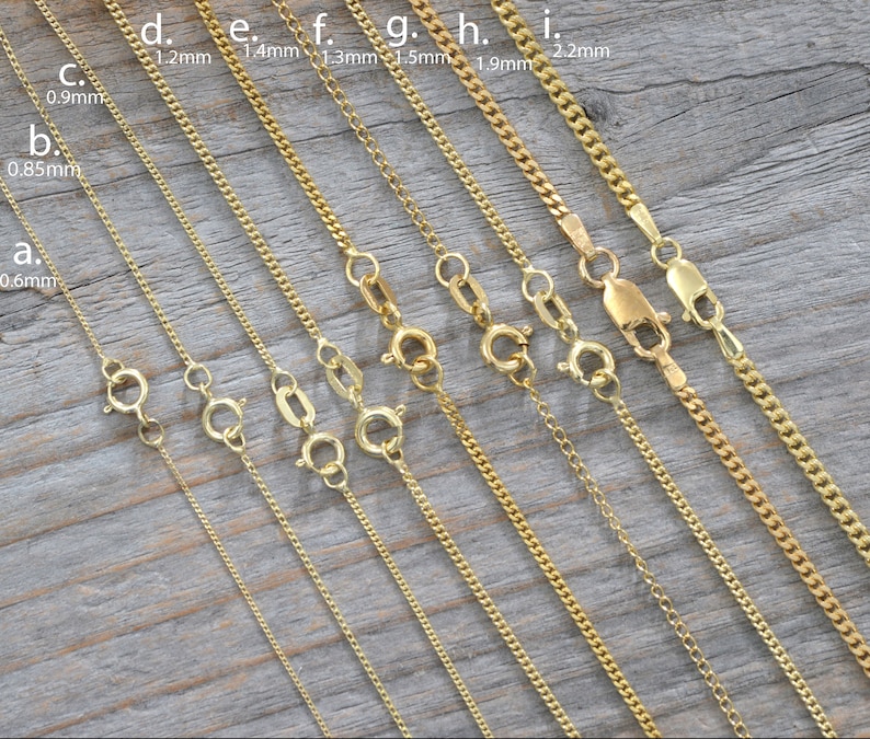 Curb Chain in 9ct Yellow Gold, Yellow Gold Chain, Yellow Gold Chain Necklace, DIY Necklace image 4