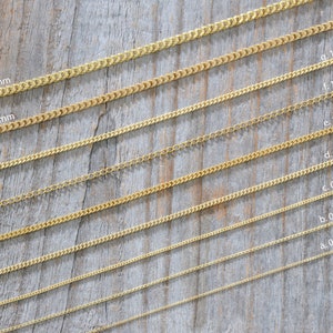 Curb Chain in 9ct Yellow Gold, Yellow Gold Chain, Yellow Gold Chain Necklace, DIY Necklace image 2