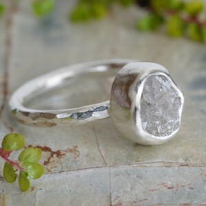 2.65ct Light Grey Rough Diamond Engagement Ring, Raw Diamond Ring, Handmade in the UK image 2