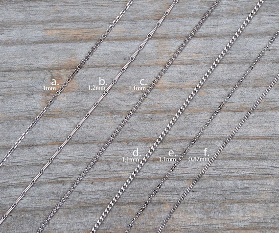 14K White Gold 1.1mm Flat Cable Chain - Various Sizes 14K White Gold 1.1mm Flat Cable Chain - Various Sizes