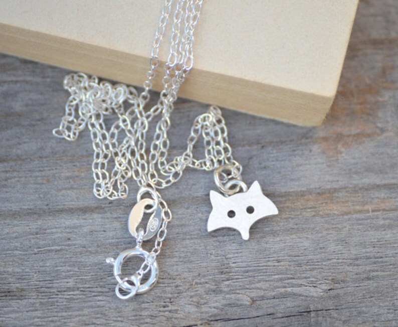Little Fox Necklace in Sterling Silver Foxy Necklace Handmade Etsy