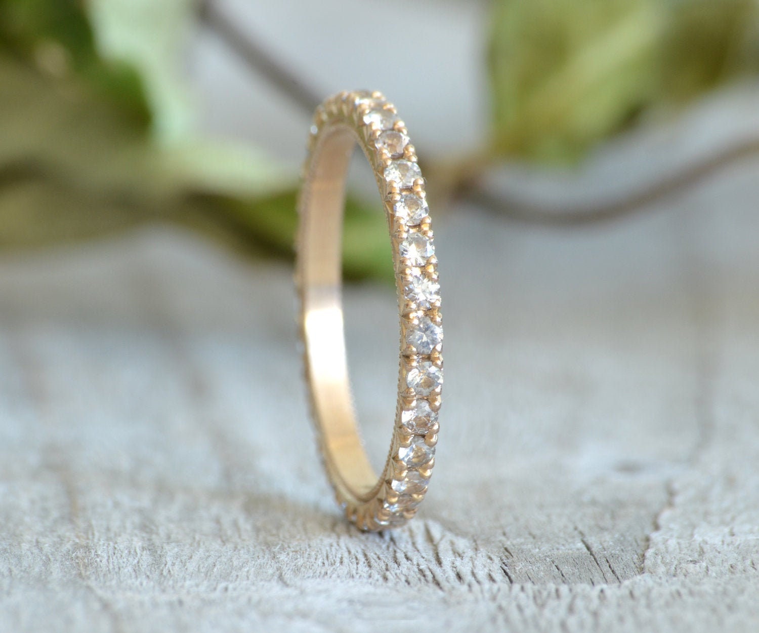 Full Eternity Ring with Colourless Sapphires, White Sapphire Eternity