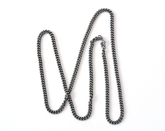 Collier Plaqué Or Chaîne Maillons Pleins - Bijou Vintage Fashion, Occasion Parfait état