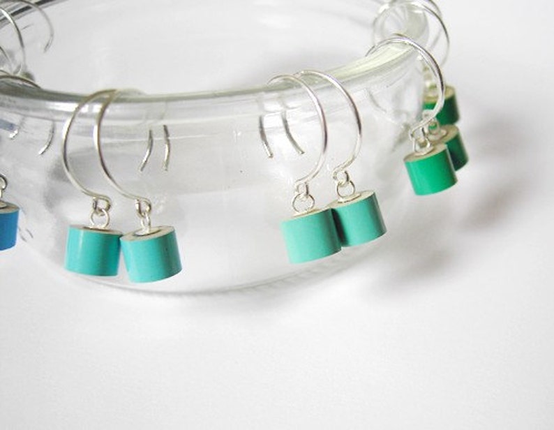 Colour Pencil Earrings in Sterling Silver, Green Pencil Earring, Blue Pencil Earrings, White Pencil Earrings, Random Pick image 2