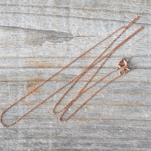 Solid 18ct Rose Gold Chain, Belcher Chain in 16 inches