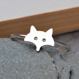 Fox Ring in Sterling Silver, Silver Fox Ring