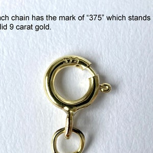 Curb Chain in 9ct Yellow Gold, Yellow Gold Chain, Yellow Gold Chain Necklace, DIY Necklace image 5