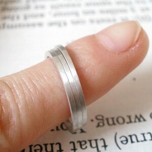 Stacking Ring in Sterling Silver, Plain Silver Rings imagem 4