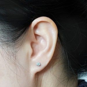 0.85ct Rough Diamond Stud Earrings, Natural Grey Diamond Studs, Raw Diamond Ear Posts image 4