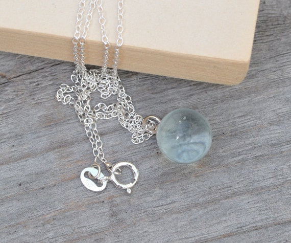 ★SENTIMENTS★ NO.569 [SILVER] CRYSTAL BALL NECKLACE Crystal Ball Pendant, Sterling Silver Necklace With Various
