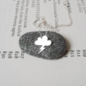 Lightning Cloud Necklace in Silver, Silver Lightning Cloud Necklace image 2