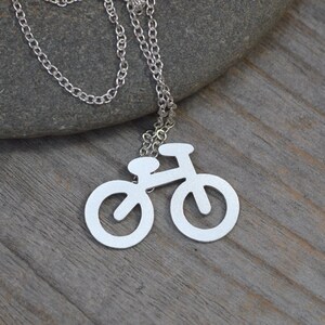 Bicycle Necklace in Sterling Silver, Silver Bicycle Necklace image 4