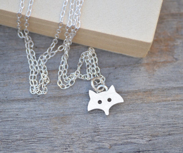 Little Fox Necklace in Sterling Silver Foxy Necklace Handmade Etsy