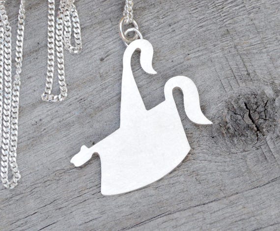 Sterling Silver Obby Oss Necklace: Padstow May Day Pendant