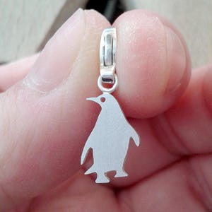Penguin Charm in Sterling Silver, Silver Penguin Charm