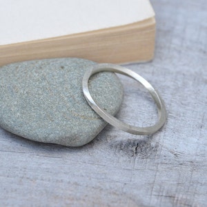 Inside Out Stacking Ring in Sterling Silver, Slim Silver Stacker image 2