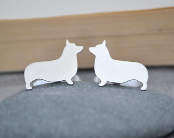 Sterling Silver Corgi Cufflinks: Personalized Dog Lover Gift