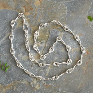 Infinity Chain Necklace in Sterling Silver, Handmade Silver Chain Necklace