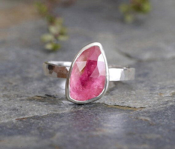 Pink Tourmaline Ring 1.8ct Tourmaline Ring October - Etsy UK