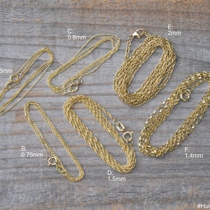 Solid 9ct Yellow Gold Chain, Curb Chain, Belcher Chain, Rope Chain, DIY Necklace, Chain Necklace image 4