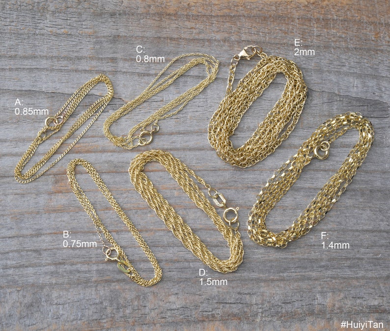 Solid 9ct Yellow Gold Chain, Curb Chain, Belcher Chain, Rope Chain, DIY Necklace, Chain Necklace image 4