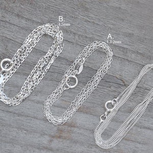 Solid Sterling Silver Chain, Trace, Diamond Cut Trace, Diamond Cut Curb, Curb and Rope, Silver Chain Necklace image 5