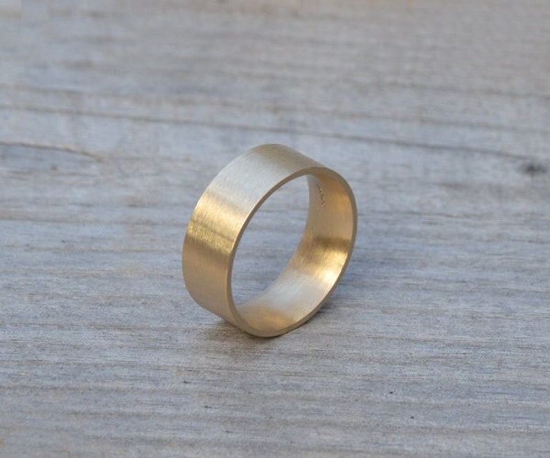 Comfort Fit Wedding Band, Yellow Gold Wedding Ring, Man's Wedding Band in 4mm, 5mm, 6mm or 8mm image 1