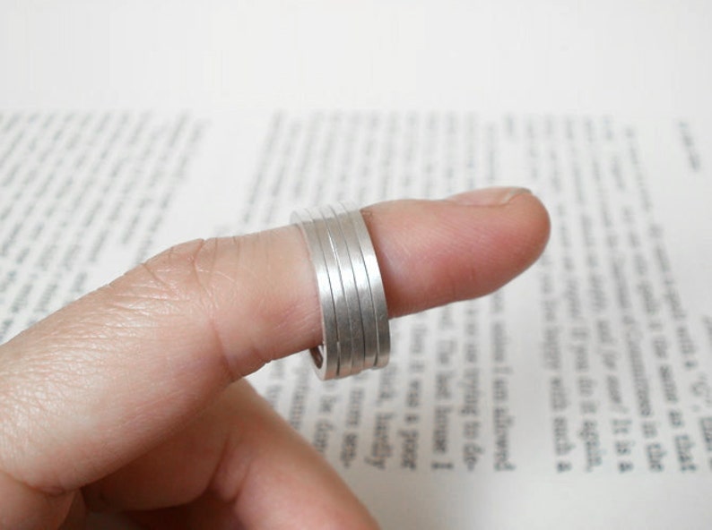 Stacking Ring in Sterling Silver, Plain Silver Rings imagem 3