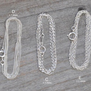 Solid Sterling Silver Chain, Trace, Diamond Cut Trace, Diamond Cut Curb, Curb and Rope, Silver Chain Necklace image 6