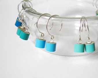 Colour Pencil Earrings in Sterling Silver, Green Pencil Earring, Blue Pencil Earrings, White Pencil Earrings, Random Pick