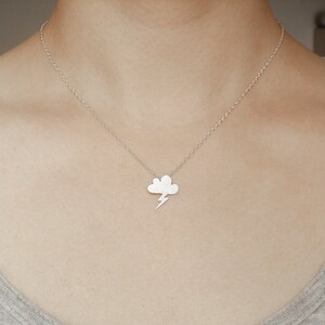 Lightning Cloud Necklace in Silver, Silver Lightning Cloud Necklace image 4