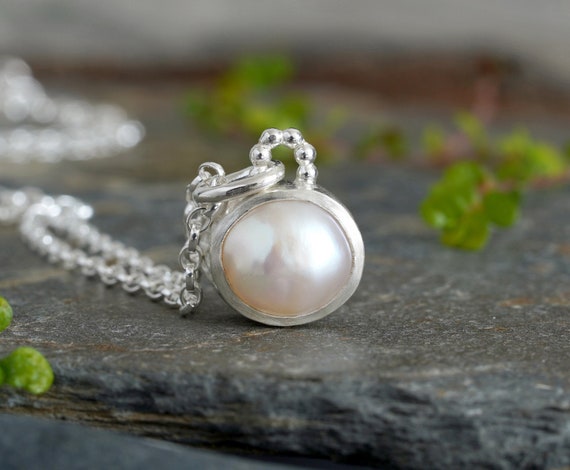 Freshwater Pearl Necklace in Sterling Silver Bridal Necklace June Birthstone Necklace Etsy Hong Kong
