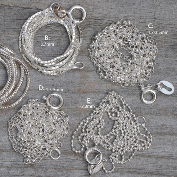Solid silver belcher necklace deals