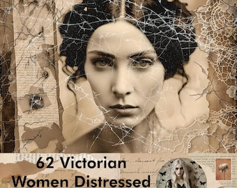 Vintage Victorian Women Portraits: Distressed Antique Photos of Victorian Ladies