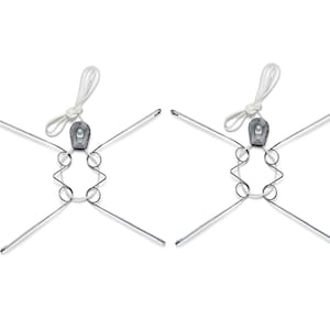 Medium Adjustable Plate Hanger 2-Pack: 10-16" Wall Display, Steel Wall Mount with Silicone Hooks