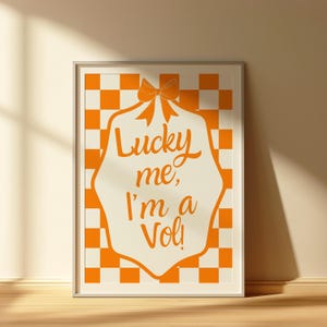 Volunteers/Vols 3:4 Print | Trendy Bow Wall Art | Orange + White | Preppy Room Decor | Apartment | College Dorm | Bar Cart Art