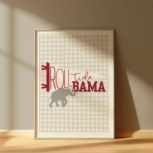 18x24 Alabama Print | Alabama Football Print | Bama Fan Decor | Crimson Tide Poster | College Game Day Gift
