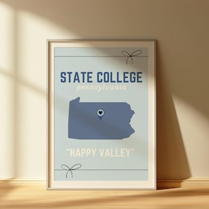 STATE COLLEGE, PA Digitaler 3: 4-Druck | Penn Zustand | Nittany Löwen | Ästhetische Wandkunst | Penn State Dekor | Wohnheim Dekor | Wohnung Wall Art