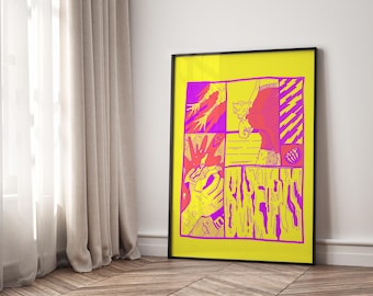 Pop Art Wall Print – Neon Comic Poster