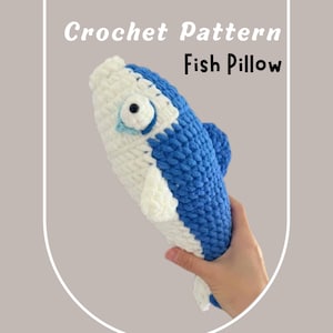 Große Fische Kissen Häkelanleitung klein nähen Marine Leben Amigurumi PDF Stofftier Plushie Koi Sardine Goldfisch Sofa Dekor anfängerfreundlich